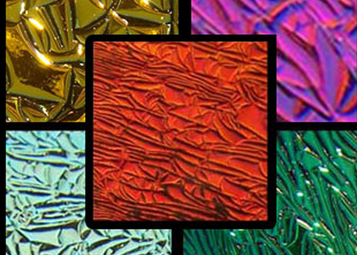 Dichroic Glass:CBS 96 COE Silver "Crinklized" on Granite Textured Clear 3"Sq 